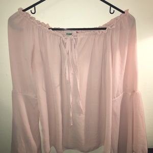 Milanese Rose Off The Shoulder Peasant Blouse